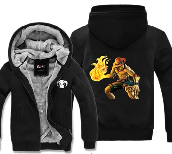 

One Piece Portgus D Ace Winter Hoodies Sweatshirt Men Casual Male Jackets Hoody Cloak Shawl Men Cloth Keep Warm