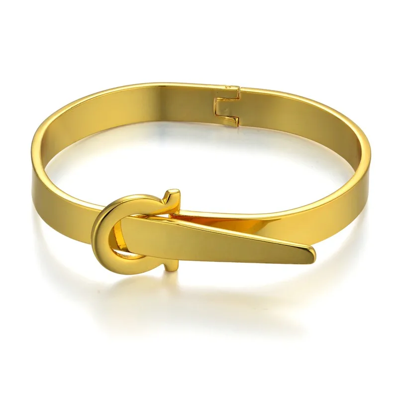 

Punk Belt Shape Bracelets & Bangles For Women Wholesale Braslet Gold Color Female Jewelry Pulseira