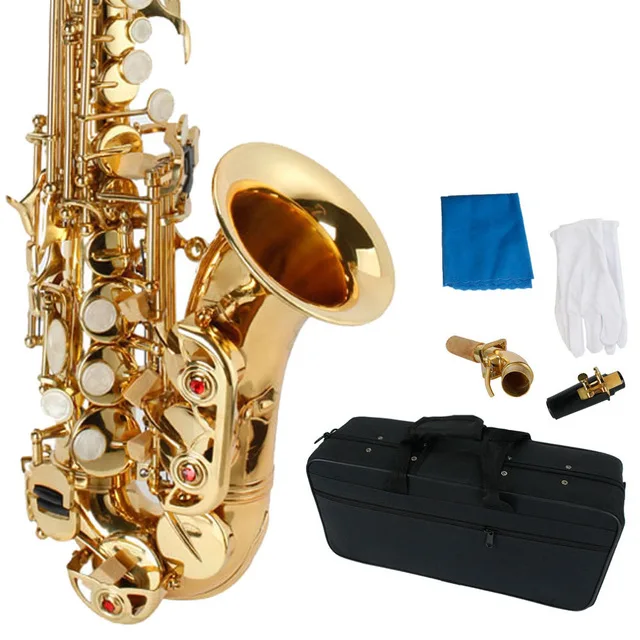 font b Musical b font Instruments Stylish Golden Carve Patterns Bb Soprano Saxophone Brass with