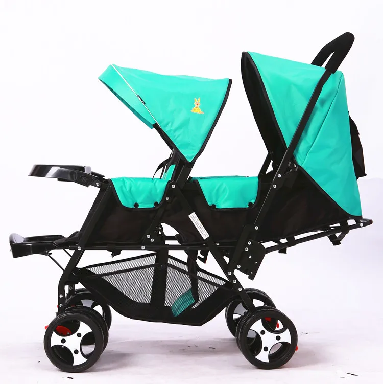 Складное Сиденье для детского велосипеда ba'b'y, двойная коляска, светильник для сидения сзади и сзади, детская коляска двойного размера - Цвет: Синий