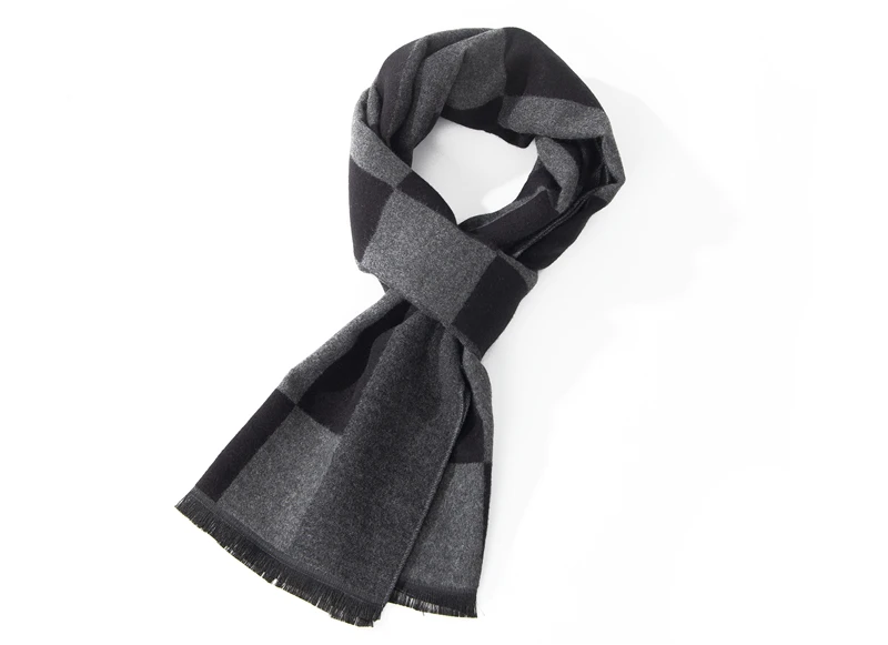 New Men Casual Cashmere Scarf Men Fashion Simple Color Large Lattice Scarves 30cm*180cm Winter Warm Smooth Men Scarf