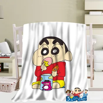 

Custom Crayon Shin Chan blanket Flannel Fabric56x80inch 50X60inch 40X50inch Sofa Bed Throw Blanket Kid Adult Warm Blanket