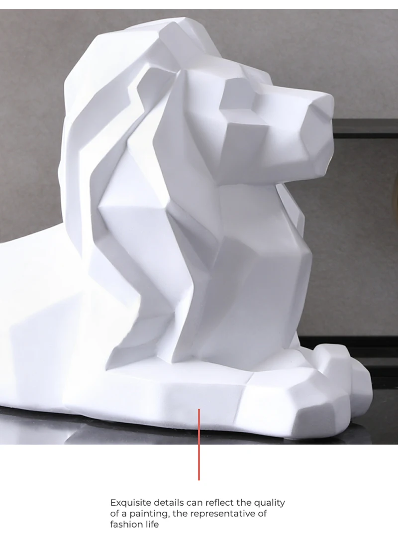 Смола лев скульптура ремесла украшения Офис Бар Лев вера статуя Геометрическая статуя животное оригами абстрактное искусство украшение 05586
