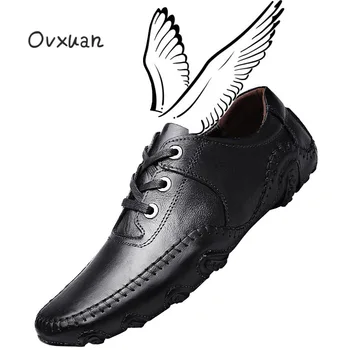 

OVXUAN Octopus Sole Fashion Office Party Prom Dress Men's Casual Leather Shoes Men Loafers Genuine Leather Moccasins Boat Shoes