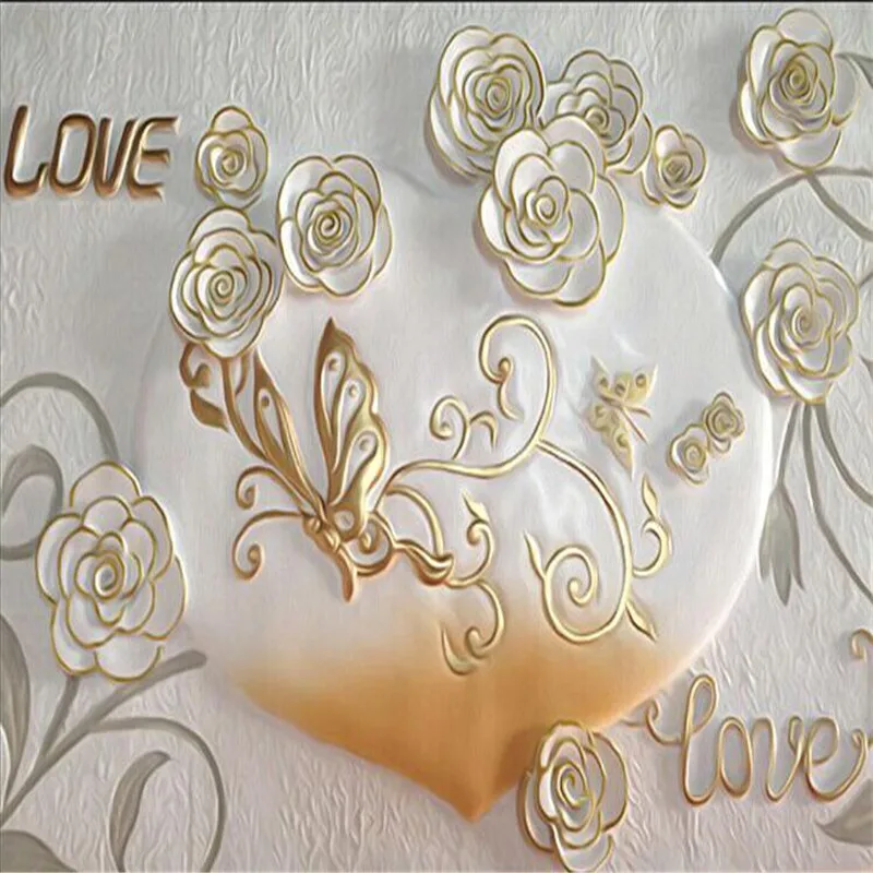 

Custom 3d photo wallpaper European romantic bedroom 3D stereoscopic video wall backdrop wall paper embossed 3d wallpaper