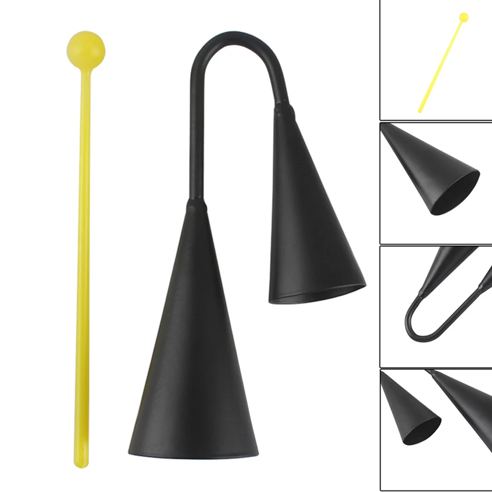 

Two Tone Cowbell (with Strikers) Iron Metal Bell Cowbell Percussion Instrument with Striker Musical Toy 146 g