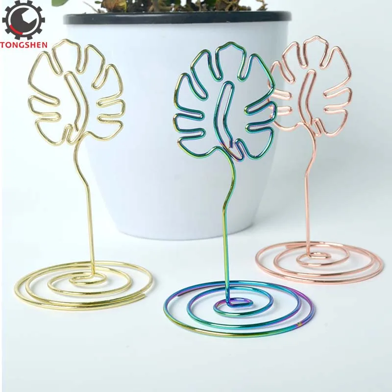 

4Pcs Wedding Place Card Holder Photo Clip Table Number Stand Holders Wire Shape Place Card Holders Party Desk Name Memo Menu Cli