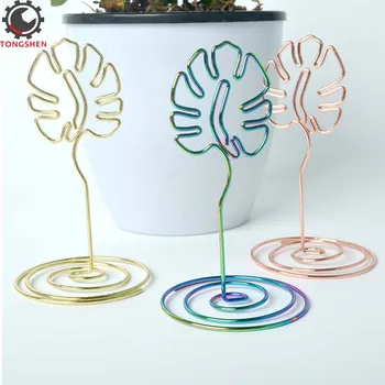 

4Pcs Wedding Place Card Holder Photo Clip Table Number Stand Holders Wire Shape Place Card Holders Party Desk Name Memo Menu Cli