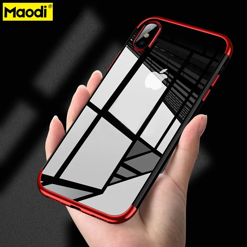

Soft TPU Cases For iPhone X 8 7 P Case Ultra Thin Transparent Plating Shining Case For iPhone 6 6S Plus Mixed Silicon Cover