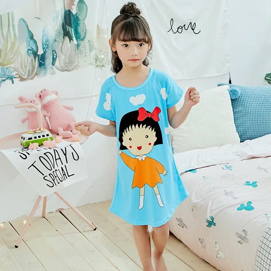 Большая женская пижама, Лидер продаж года, летняя модная детская пижама с короткими рукавами и рисунком принцессы, хлопковые детские пижамы LP20