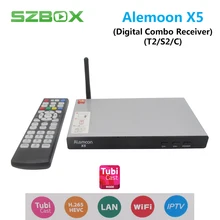 ALEMOON X5 DVB Combo decoder DVB-S2/T2/C Smart TV Receiver Casting 4K H.265 Built-in WIFI Support TubiCast Satellite Receiver