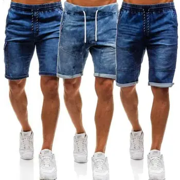 

Mens Denim Chino Shorts Super STRETCH Skinny Slim Summer Half Pant Cargo Jeans