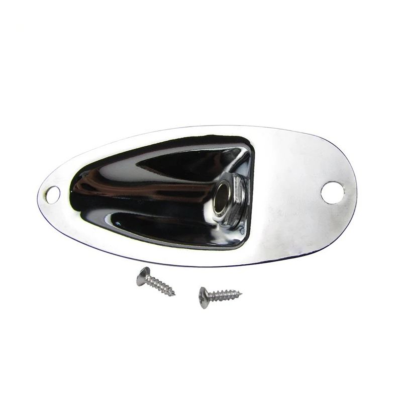

1pcs Boat Guitar Jack 1/4 Inch Input Output Jack Plate Socket 6.35mm Chrome Silver for FD Strat Style Guitar Parts