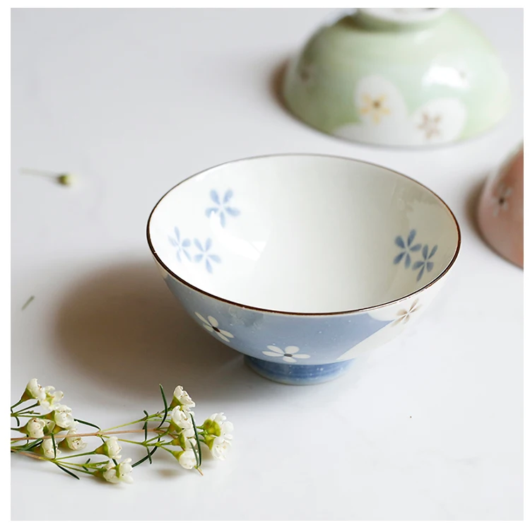 Японский стиль Цветущая керамическая миски для риса подглазурная фарфоровая чаша рамен маленькая супница кухонные аксессуары для посуды ремесла
