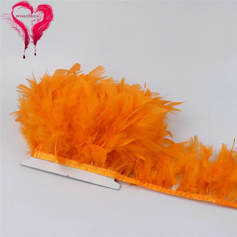 10 orange chandelle turkey feather trims 4