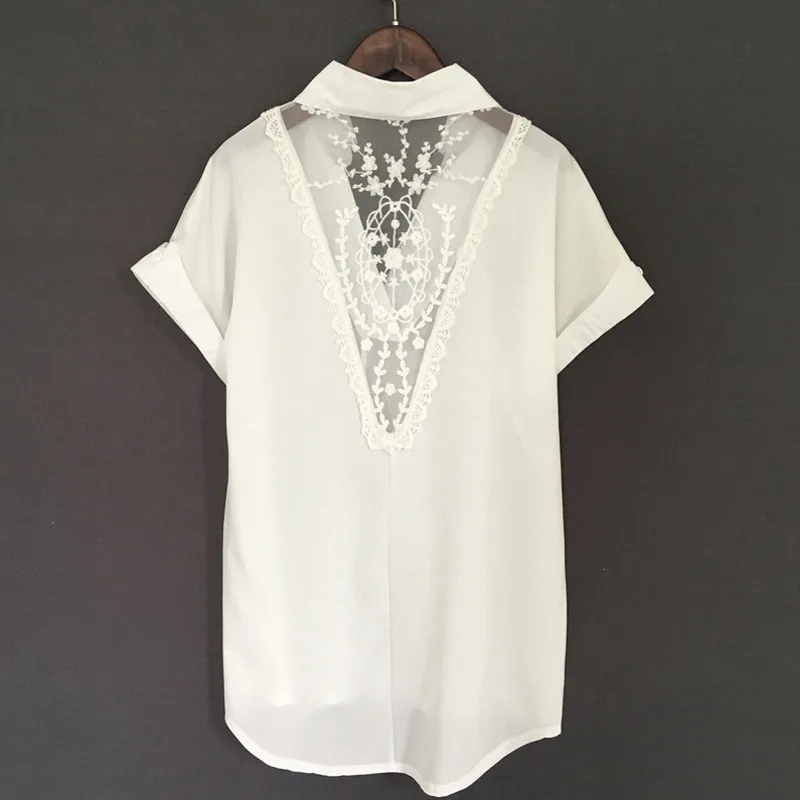 Женская блузка Весна-лето, Свободная шифоновая рубашка с отложным воротником, большие размеры 5XL 6XL 7XL 8XL 9XL