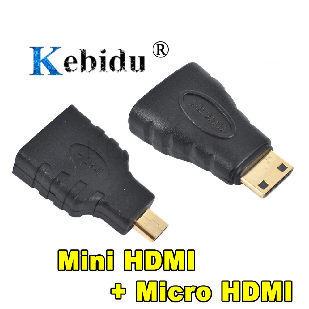KEBIDU 1080P 1 комплект HDMI в Micro + Mini конвертер с позолоченным HD удлинительным адаптером