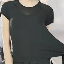 Новинка, фитнес, быстросохнущая футболка с короткими рукавами для йоги, дышащая сеть, топ для тренировок, Женская Спортивная кофта