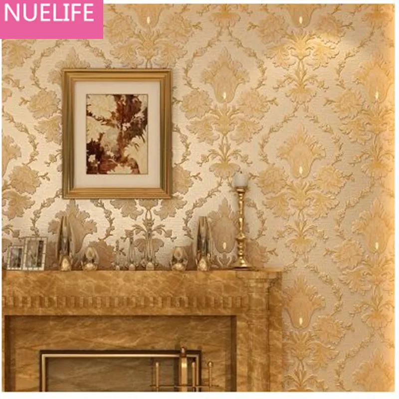 

0.53x10m European Style Patterns Nonwovens Wallpapers 3d Stereo Relief Wallpapers Living Room Bedroom TV Background Wallpapers