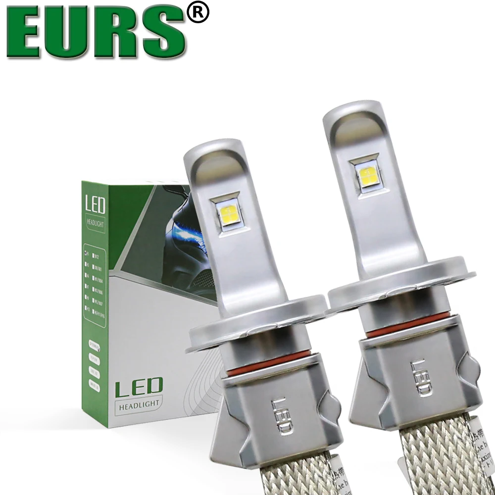

EURS(TM) LED lamps H1 H4 H7 H11 9006 Motorcycle Auto Headlight Modification 6000lm super bright 24W plug and play high quality
