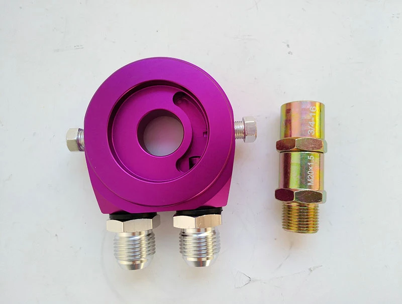 Option 1 PURPLE Фильтр перемещения алюминиевый AN10 Масляный радиатор Сэндвич переходная пластина турбо с термостатом и фитингом для Renault Super 5 GT R9 11 - Цвет: Option 1 PURPLE