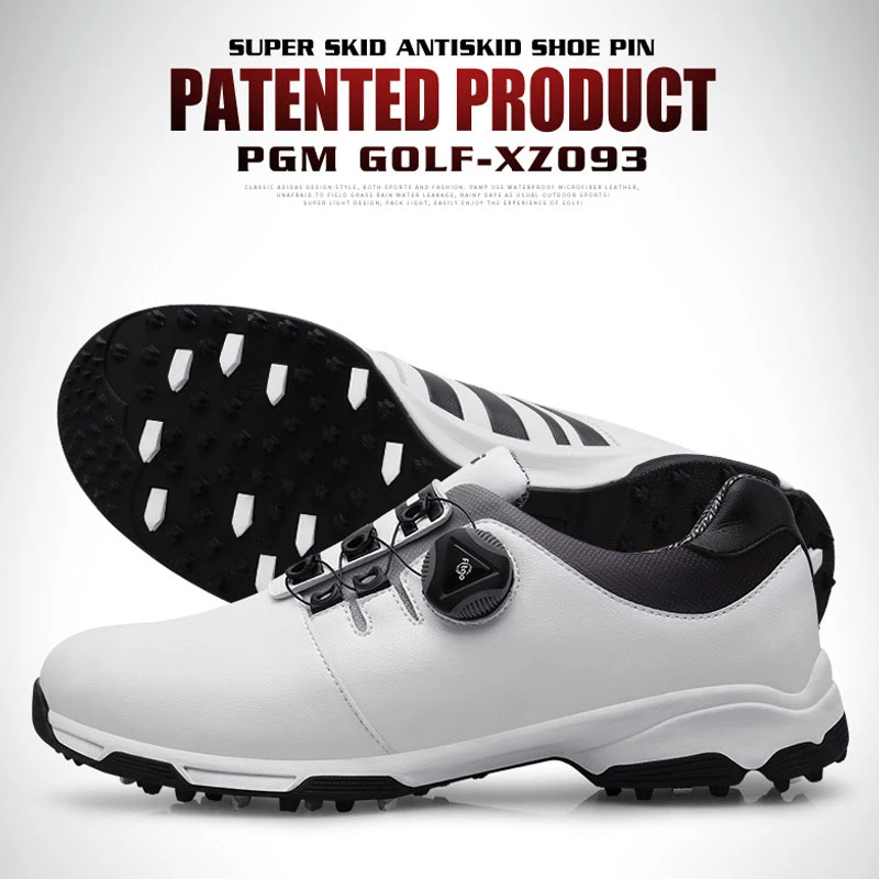 Обувь для гольфа, мужские кожаные водонепроницаемые шнурки для кроссовок, автоматическая вращающаяся обувь для гольфа D0472