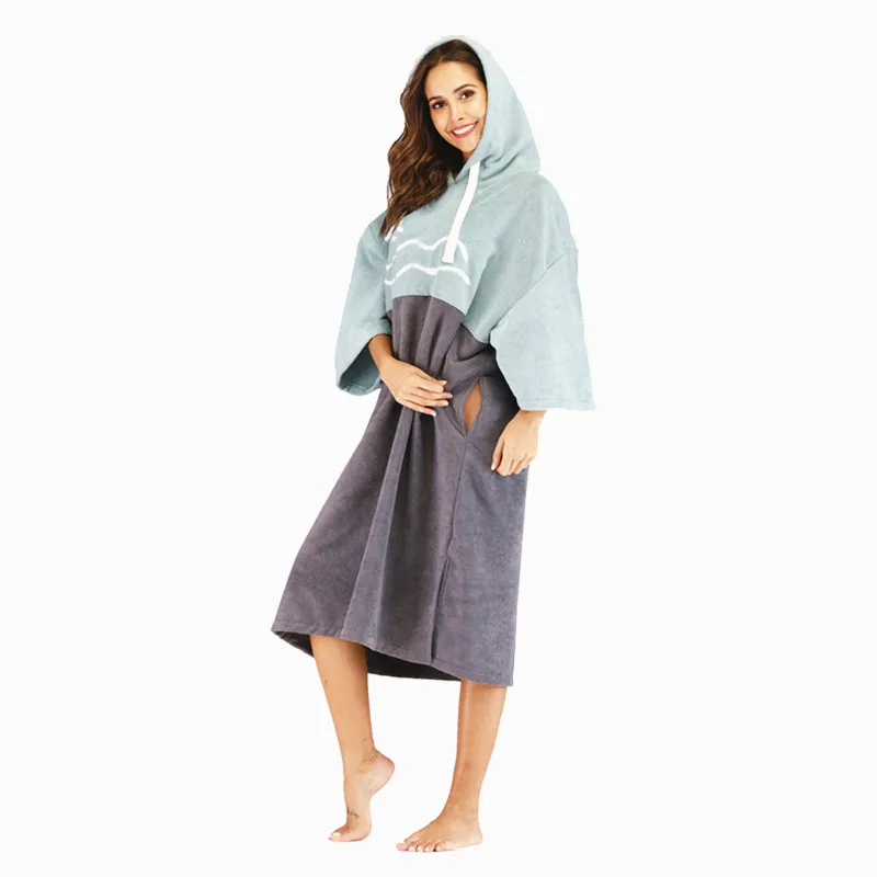 cute bathing suit cover ups hoodie poncho surf poncho towels grey color adults size with express door do door service bathing suit wrap