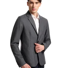 Hoffen Лидер продаж мужской костюм, пиджак с отложным воротником на двух пуговицах и обтягивающий официальный Блейзер пиджак мужской с помощью курьерской службы люкс MJ16S-1111