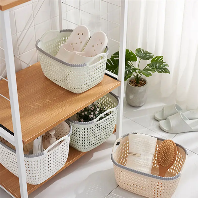 Kitchen Imitation Rattan Storage Basket Multifunction Bathroom Desktop