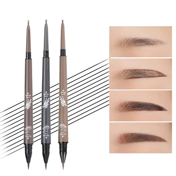 

Waterproof Eyebrow Pencil + Tint Eyebrow Liquid 24H Long Lasting Eyebrow Tattoo Tint Pen Double Head Super Fine Brow Line Pen