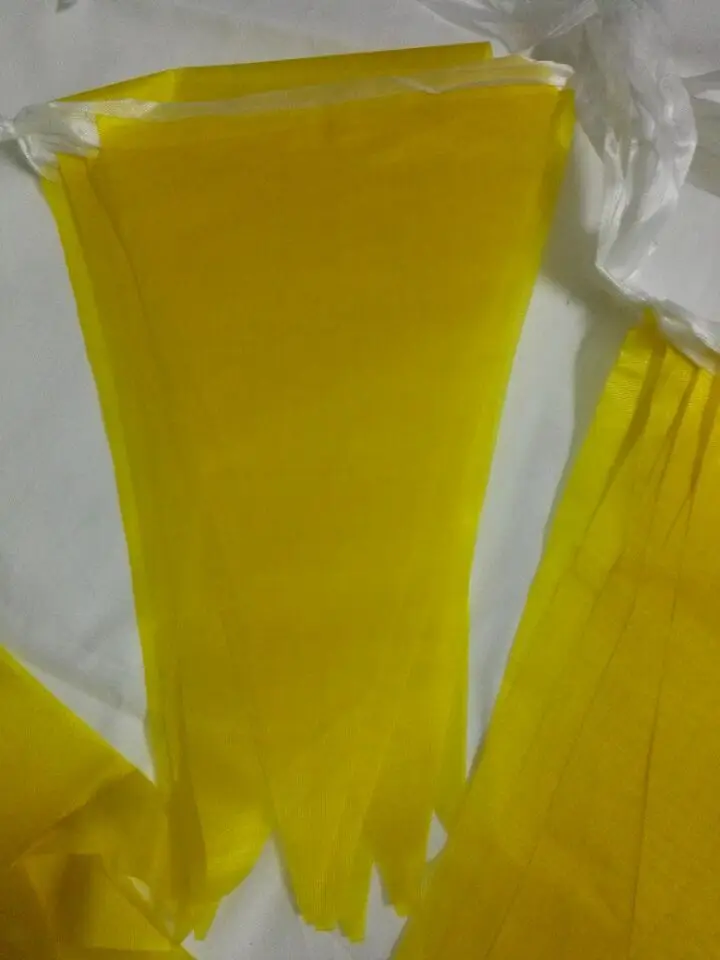 30M 60 Flags Full Yellow Flags string banner wedding decoration flags birthday married party supplies Stain Fabric Bunting flag