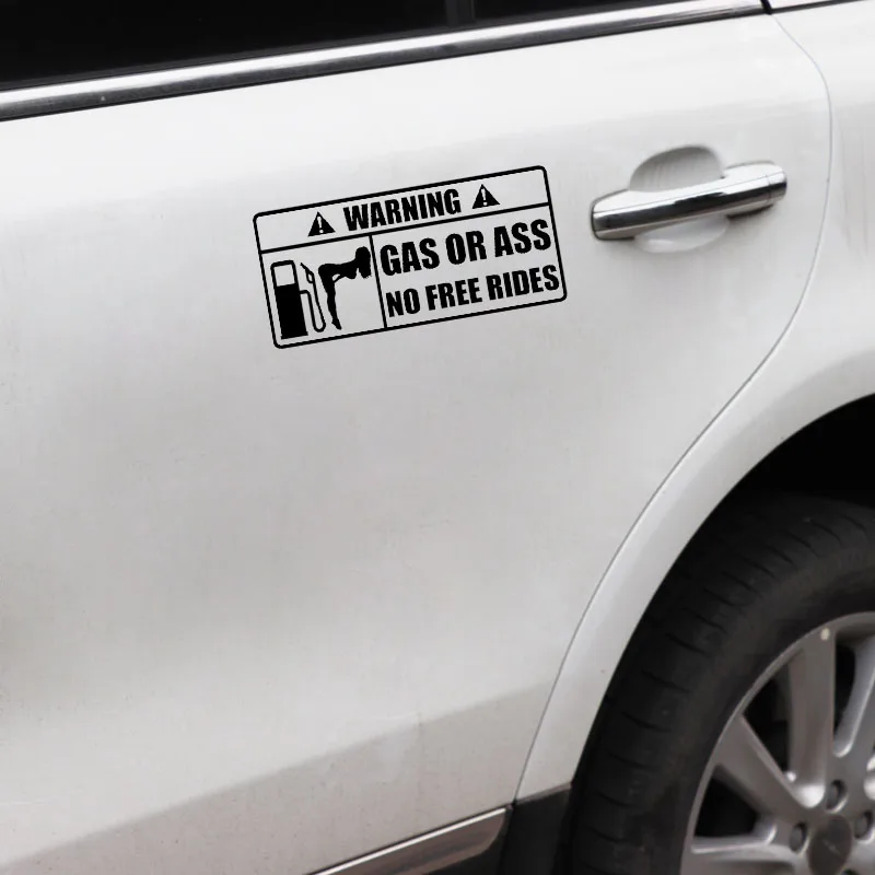 YJZT 15 см* 7 см креативный предупреждающий газ или задница виниловая Автомобильная Наклейка черный серебряный аксессуары C11-2135