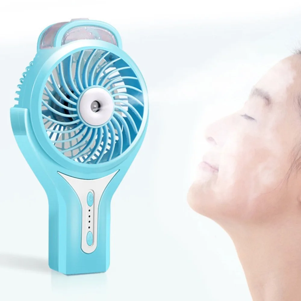 Portable Mini Cooling Fan Hand held Humidifier Misting Fan Water Spray