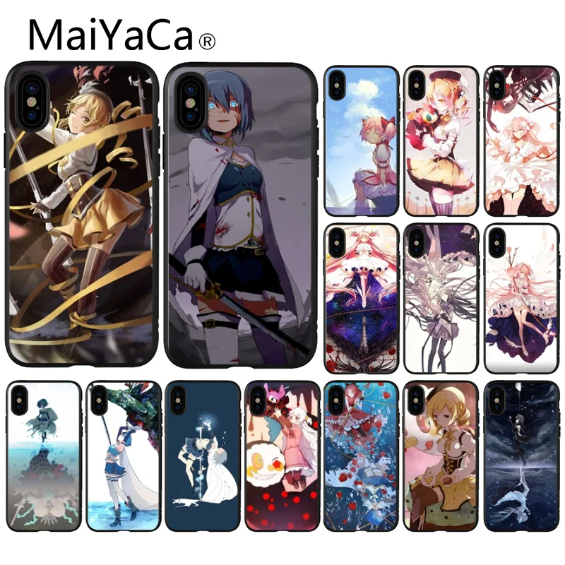 

MaiYaCa puella magi madoka magica Black TPU Silicone Phone Cover for Apple iPhone 8 7 6 6S Plus X XS MAX 5 5S SE XR Mobile Cases