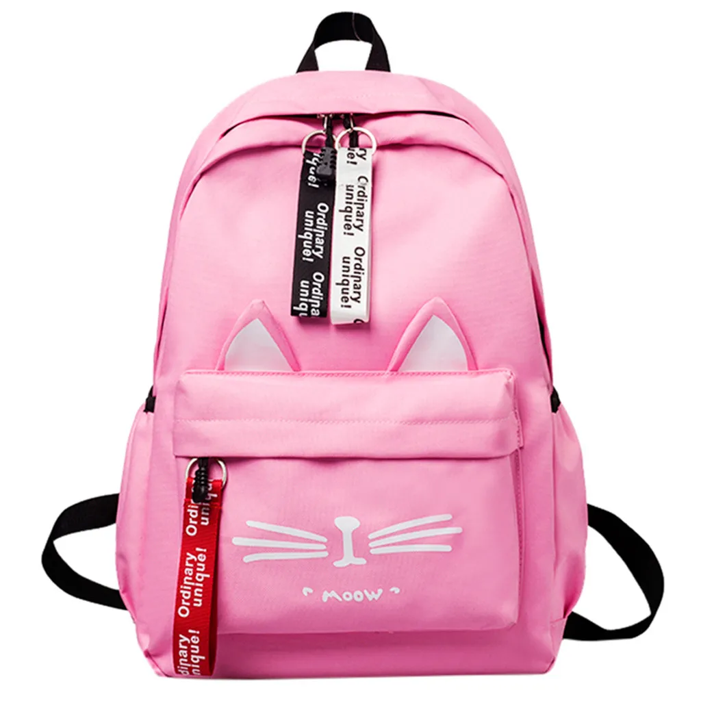 

Cute Cartoon Cat Ears Backpack Girl Schoolbag for Teenage Women Back Pack Nylon School Backpack Famale Teen Bagpack 2019 new #3