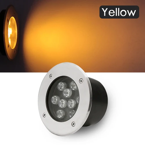 RGB светодиодный подземный светильник с дистанционным управлением AC110V 220V RGB 18 Вт 24 Вт 36 Вт светильник для двора IP68 уличный светильник для сада - Испускаемый цвет: Yellow