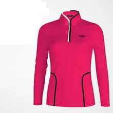 Camisetas Mujer; Новинка года; сезон весна; одежда для гольфа; Pgm; спортивная футболка с длинными рукавами и воротником; трехмерный вырез для показа тела