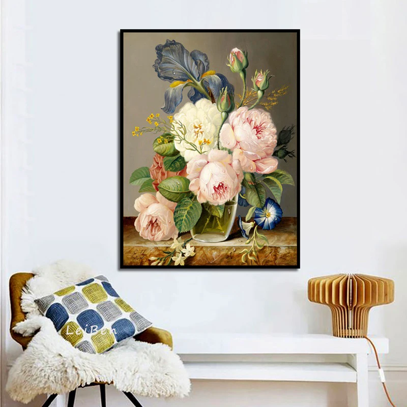 

Vintage Art Modern Poster And Flower Print Canvas Painting Picture Home Aisle Bedroom Wall Art Decoration Murale De Luxe Custom