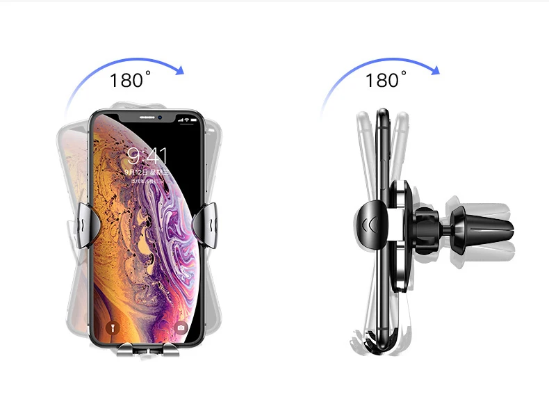 Universal Car Phone Holder For iPhone X XS Max Samsung for Huawei Car Air Vent Mount Holder Metal Gravity Mobile Phone Holder