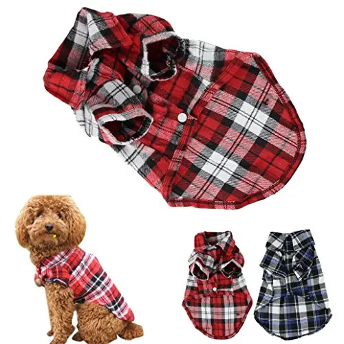 Милая Одежда для собак, щенков, рубашка, размер XS/S/M/L, синий, красный цвет