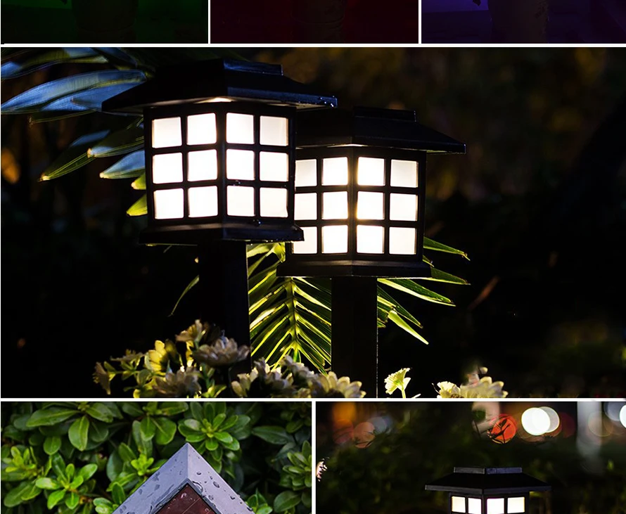 Energia da Bateria ao ar Livre à Prova Água para Landscape Solar Luz Caminho Lawn Lamp Auto d' Garden Path Quintal Luzes 8 Pcs Rgb Led 6 8 PCS RGB Led Solar Luz Caminho
