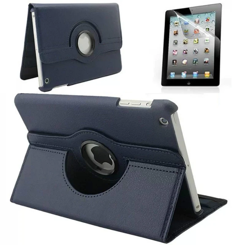 

New 2018 For iPad 9.7 360 Degree Rotation PU Leather case For iPad Air 1/2 Smart Cover Flip Cases with Stand Function