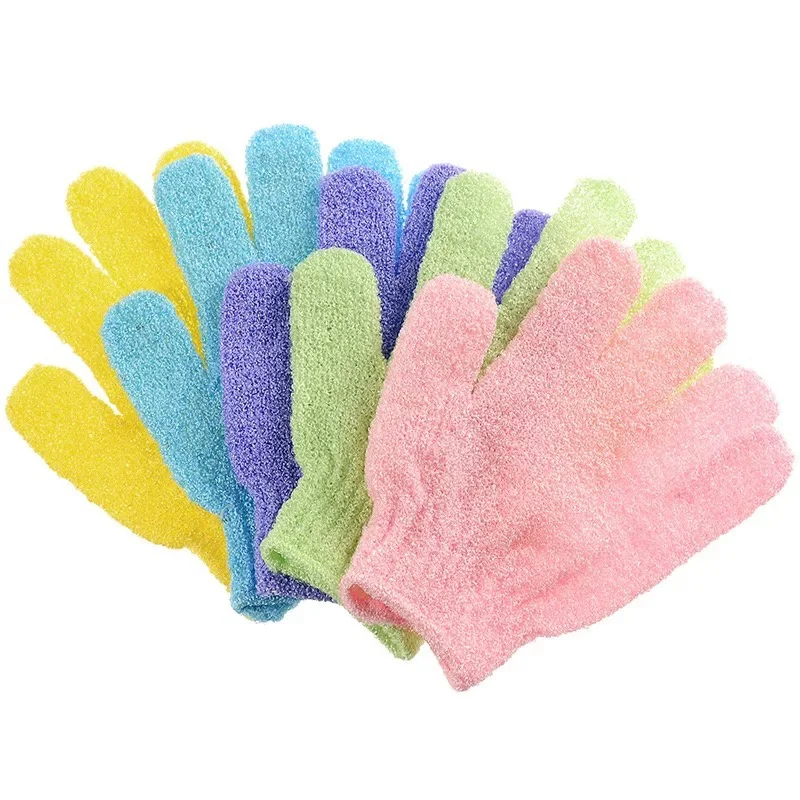 5 шт. отшелушивающие перчатки для душа щетка для тела Пальцы для ванны полотенце пилинг митенки для тела перчатки для уборки губка для ванны спа душ