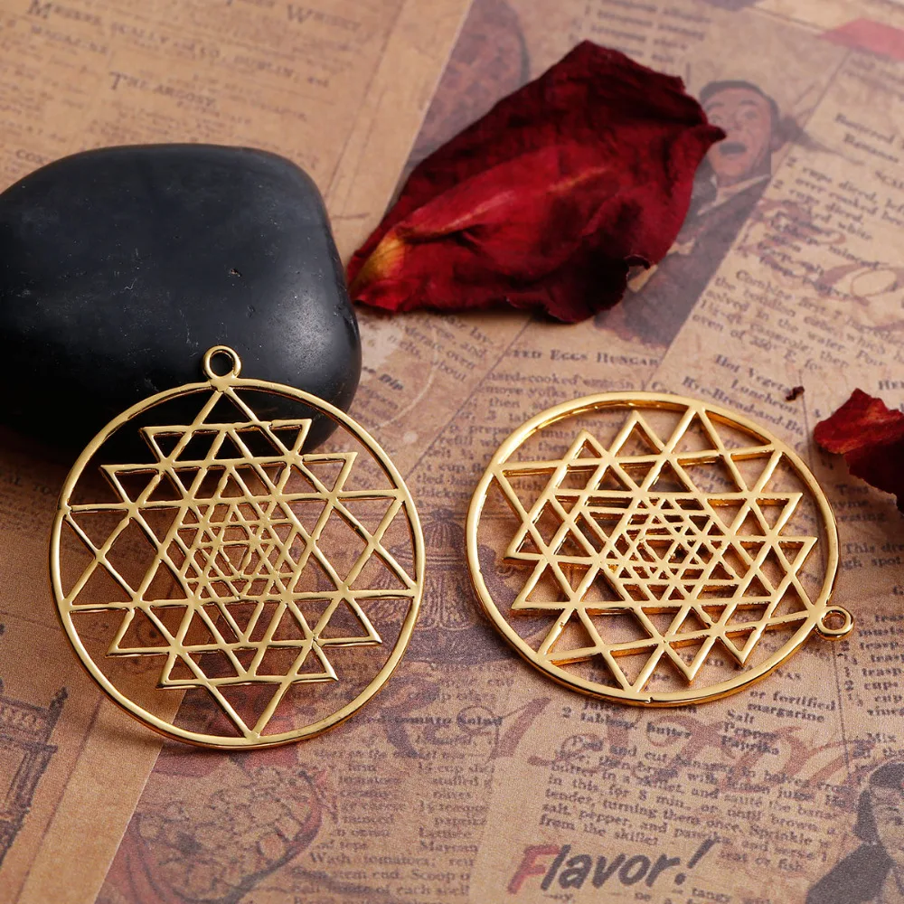 DoreenBeads медный серебристый цвет золотой Sri Yantra медитация Полые Подвески DIY