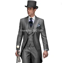 Последний стиль-новое поступление жениха смокинги друзей жениха пиковый воротник мужские свадебные костюмы(пиджак+ брюки+ жилет)/индивидуальный костюм/лучший костюм SW