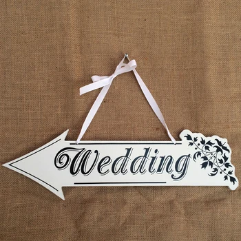 

Hanging Decoration Wedding Sign White Wooden Wedding Direction Arrow Sign Wedding Ceremony Reception Decor Arrow Shaped