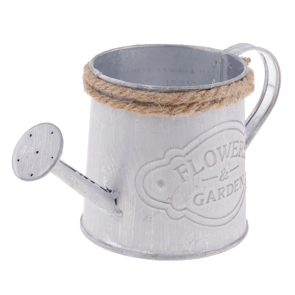Watering Kettle Shaped Hanging Rattan Planter Bucket Candy Color Flower Plants Pot Wedding Balcony Decor