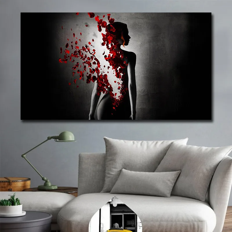 Canvas Art Posters Abstract Nude Woman Canvas Painting Wall Art Picture Bedroom Decoration No Frame