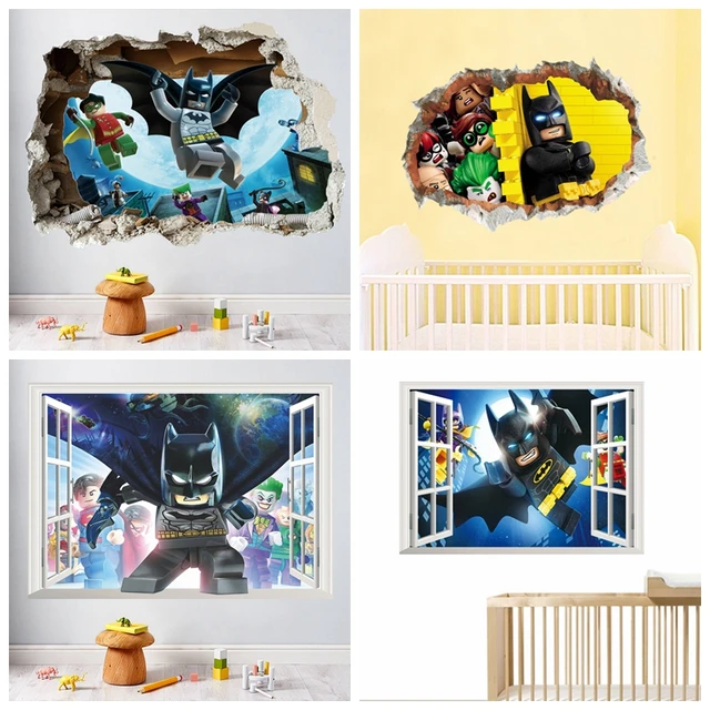 Us 4 2 5 Off Lego Batman Super Heros Gebrochen Wandaufkleber Kinderzimmer Dekoration Film 3d Wandbild Kunst Cartoon Avengers Startseite Decals In
