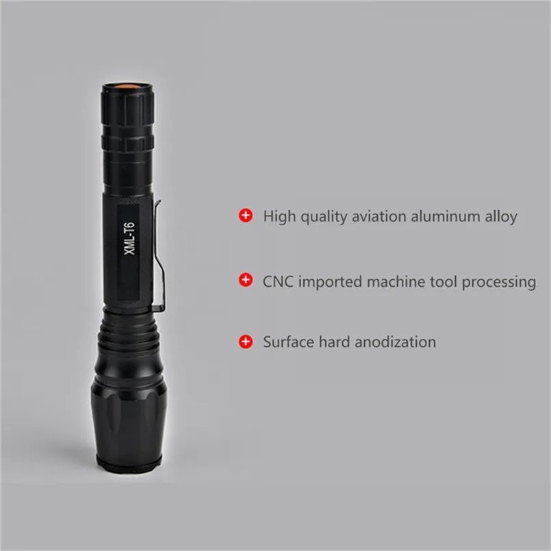 Portable Zoomable 5-Mode T6 LED Flashlight Torch actical Police Flashlight Outdoor Camping Light bike Light #3M04 (7)